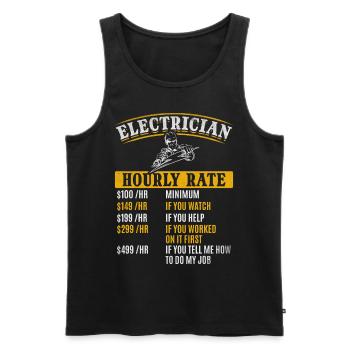Stundensatz für Elektroingenieur Elektriker - - Männer Premium Bio Tank Top - Schwarz - Vorne - Michal (187cm)