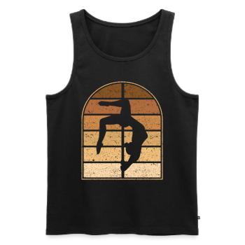 Pole Dancing Acrobatic Pole Dancer - Men's Premium Organic Tank Top - black - Front - AI Model Male 178 light (178cm)