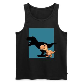 Dinosaurier T-Rex Schattenfigur Dino - Männer Premium Bio Tank Top - Schwarz - Vorne - Michal (187cm)