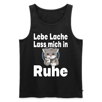 Lebe Lache Lass Mich In Ruhe - Katze - Männer Premium Bio Tank Top - Schwarz - Vorne - AI Model Male 178 light (178cm)