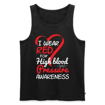 Red High Blood Pressure Awareness - Men's Premium Organic Tank Top - black - Front - Michal (187cm)