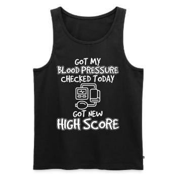 Blood Pressure Checked New Highscore - Men's Premium Organic Tank Top - black - Front - Michal (187cm)