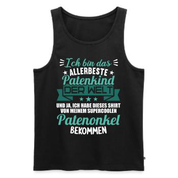 Patenonkel Patententante beste Patenkind der Welt - Männer Premium Bio Tank Top - Schwarz - Vorne - Michal (187cm)