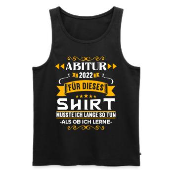 Abitur Gymnasium Damen und Herren Abi 2022 - Männer Premium Bio Tank Top - Schwarz - Vorne - AI Model Male 178 light (178cm)