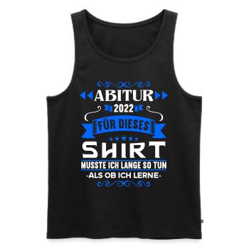 Abitur Gymnasium Damen und Herren Abi 2022 - Männer Premium Bio Tank Top - Schwarz - Vorne - AI Model Male 178 light (178cm)