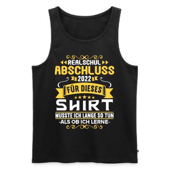 Realschule bestanden Realschulabschluss 2022 - Männer Premium Bio Tank Top - Schwarz - Vorne - Michal (187cm)