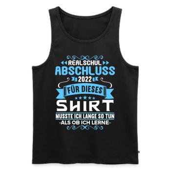 Realschule bestanden Realschulabschluss 2022 - Männer Premium Bio Tank Top - Schwarz - Vorne - Michal (187cm)