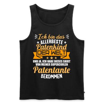 Patenonkel Patententante beste Patenkind der Welt - Männer Premium Bio Tank Top - Schwarz - Vorne - Michal (187cm)