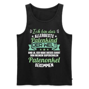Patenonkel Patententante beste Patenkind der Welt - Männer Premium Bio Tank Top - Schwarz - Vorne - Michal (187cm)