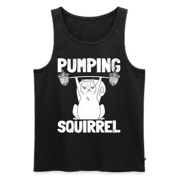 Pumping Squirrel Powerlifting Squirrel - Men's Premium Organic Tank Top - black - Front - AI Model Male 178 light (178cm)