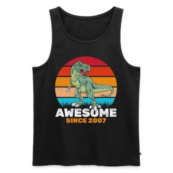 Fantastique depuis 2007 Amateur de dinosaures Dino - Débardeur bio Premium Homme - noir - Devant - Michal (187cm)