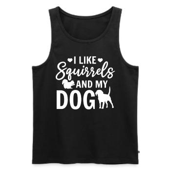 Ich mag Eichhörnchen und meinen Hundeliebhaber - Männer Premium Bio Tank Top - Schwarz - Vorne - Michal (187cm)