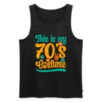 70s Party Outfit Costume 1970s Theme Party - Men's Premium Organic Tank Top - black - Front - Michal (187cm)