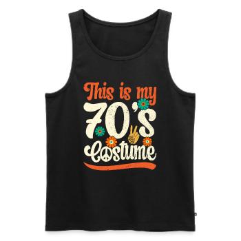 70s Party Outfit Costume 1970s Theme Party - Men's Premium Organic Tank Top - black - Front - Michal (187cm)