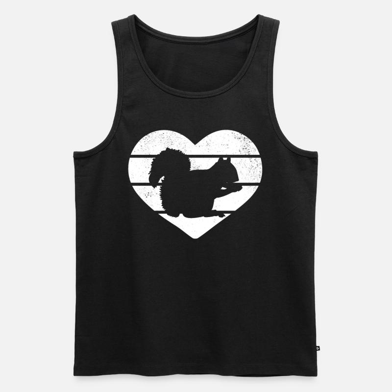 Eichhörnchen-Herz Eichhörnchen-Liebhaber - Männer Premium Bio Tank Top - Schwarz