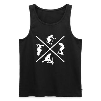 Stunt Scooter Trick Scooter Skatehalle - Männer Premium Bio Tank Top - Schwarz - Vorne - Michal (187cm)