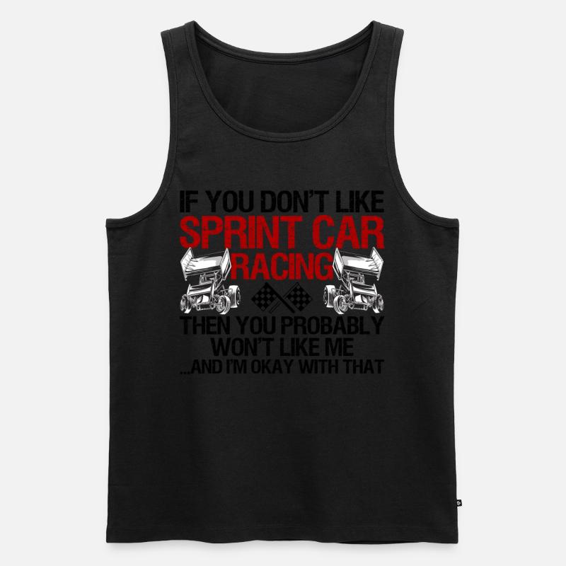 Sprint Car Racing Spruch - Männer Premium Bio Tank Top - Schwarz