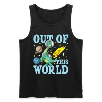 OUT OF THIS WORLD Brachiosaurus Dinosaurier - Männer Premium Bio Tank Top - Schwarz - Vorne - Michal (187cm)