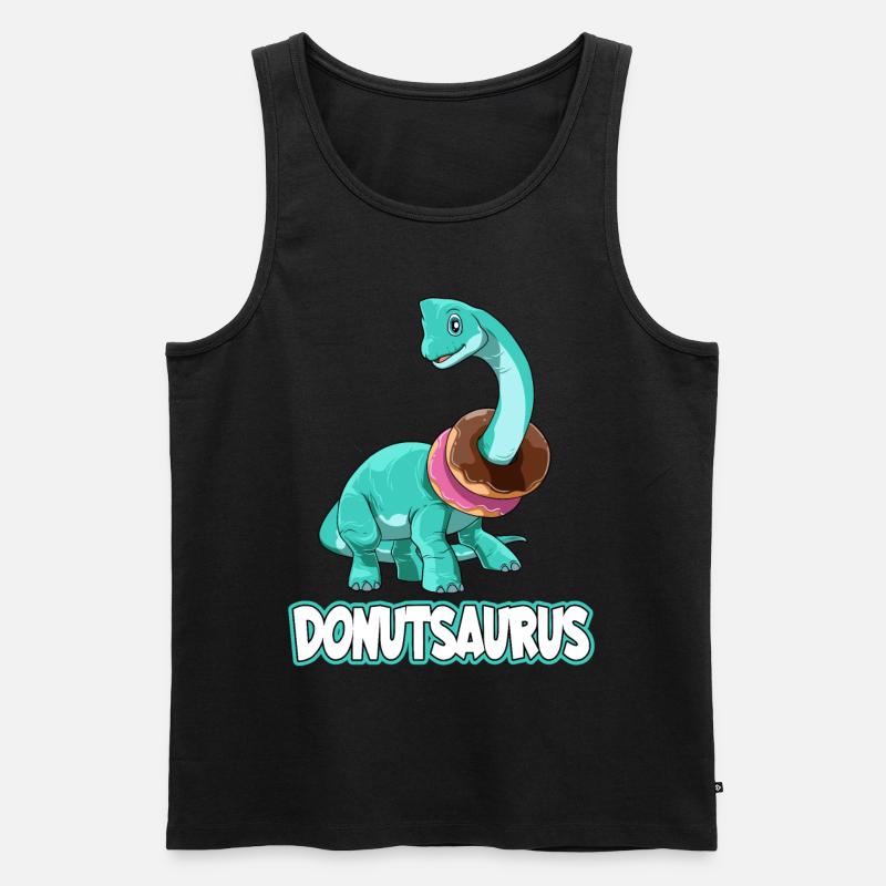 Donutsaurus Dinosaurier Brachiosaurus - Männer Premium Bio Tank Top - Schwarz
