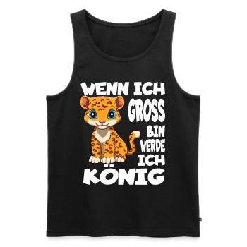 Wenn Ich Groß Bin Werde Ich König - Männer Premium Bio Tank Top - Schwarz - Vorne - AI Model Male 178 light (178cm)