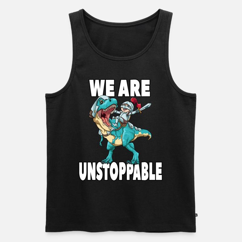 Brachiosaurus Dinosaurier Astronaut Dino Langhals - Männer Premium Bio Tank Top - Schwarz