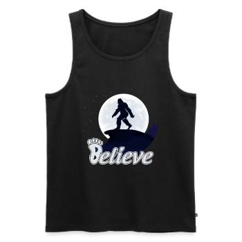 Big Foot Moon Believe - Men's Premium Organic Tank Top - black - Front - Michal (187cm)