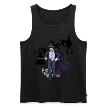 Horreur Halloween Fantômes Sorcière Heure Montagne - Débardeur bio Premium Homme - noir - Devant - Michal (187cm)