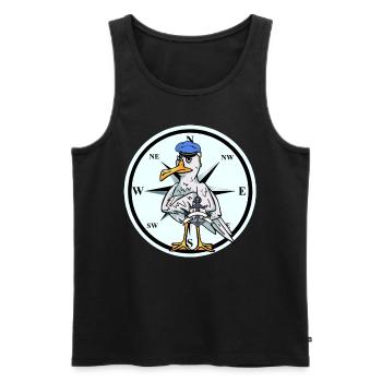 Moin North Sea Sea Seagull Compass Sailor Sailor Sailor - Men's Premium Organic Tank Top - black - Front - Michal (187cm)