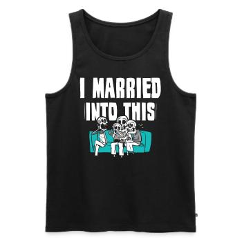 I Married Into This Family Sweet - Men's Premium Organic Tank Top - black - Front - AI Model Male 178 light (178cm)