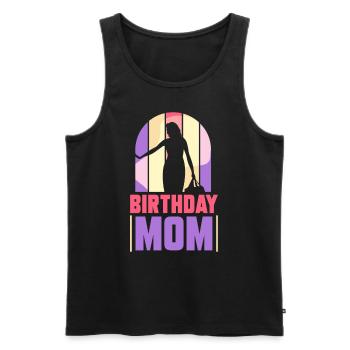 Anniversaire Maman Fête Mère Maman - Débardeur bio Premium Homme - noir - Devant - AI Model Male 178 light (178cm)