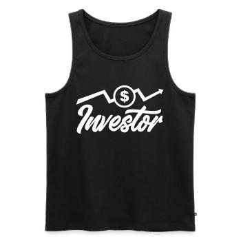 Investisseurs Investir Investisseur Financier Investir - Débardeur bio Premium Homme - noir - Devant - AI Model Male 178 light (178cm)
