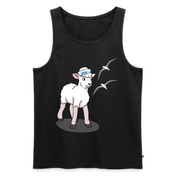 Nordsee Ostsee Schaf Möwen Küste Norddeutschland - Männer Premium Bio Tank Top - Schwarz - Vorne - AI Model Male 178 light (178cm)