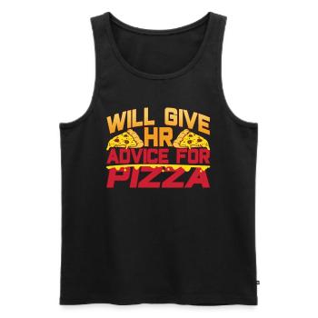 Donnez vos conseils au personnel des ressources humaines de Pizza - Débardeur bio Premium Homme - noir - Devant - Michal (187cm)