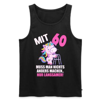 Mit 60 nichts anders nur langsamer 60 Geburtstag - Männer Premium Bio Tank Top - Schwarz - Vorne - AI Model Male 178 light (178cm)