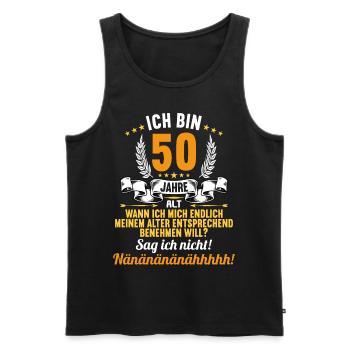 Ich bin 50 Jahre alt 50 Geburtstag - Männer Premium Bio Tank Top - Schwarz - Vorne - AI Model Male 178 light (178cm)