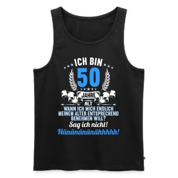 Ich bin 50 Jahre alt 50 Geburtstag - Männer Premium Bio Tank Top - Schwarz - Vorne - AI Model Male 178 light (178cm)