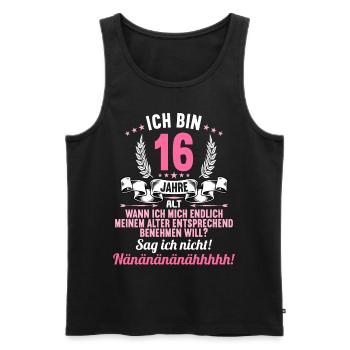 Ich bin 16 Jahre alt 16 Geburtstag - Männer Premium Bio Tank Top - Schwarz - Vorne - Michal (187cm)