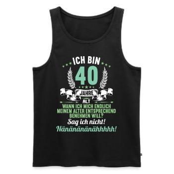 Ich bin 40 Jahre alt 40 Geburtstag - Männer Premium Bio Tank Top - Schwarz - Vorne - Michal (187cm)