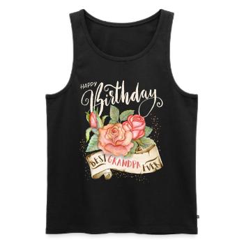 Happy-Birthday Birthday Grandpa-Granddad Grandpa Opi - Men's Premium Organic Tank Top - black - Front - Michal (187cm)