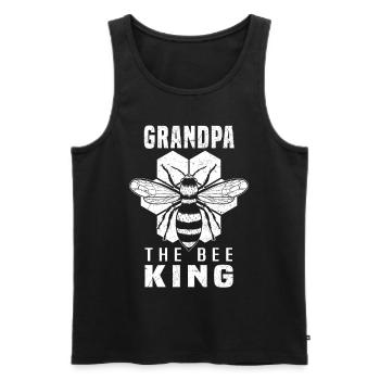 Beekeeping Grandpa Honey Bee Beekeeper Grandpa The King of bees - Men's Premium Organic Tank Top - black - Front - AI Model Male 178 light (178cm)