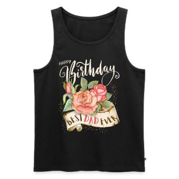 Happy-Birthday, Birthday Dad-Daddy, Dad-Dad - Men's Premium Organic Tank Top - black - Front - AI Model Male 178 light (178cm)