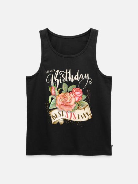 Gelukkige verjaardag, verjaardag Zus Zus - Mannen Premium Bio Tanktop - zwart