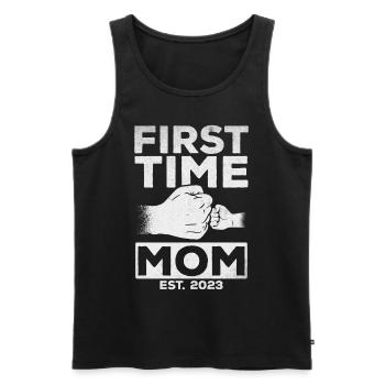 Announcement of pregnancy For the first time - Men's Premium Organic Tank Top - black - Front - AI Model Male 178 light (178cm)