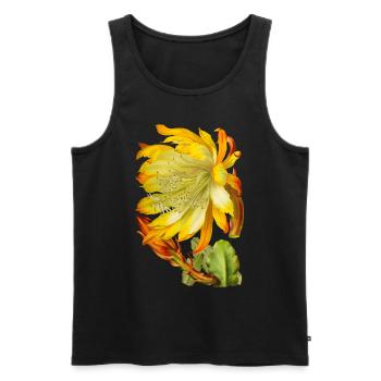 Fleur de cactus vintage, illustration victorienne - Débardeur bio Premium Homme - noir - Devant - Michal (187cm)
