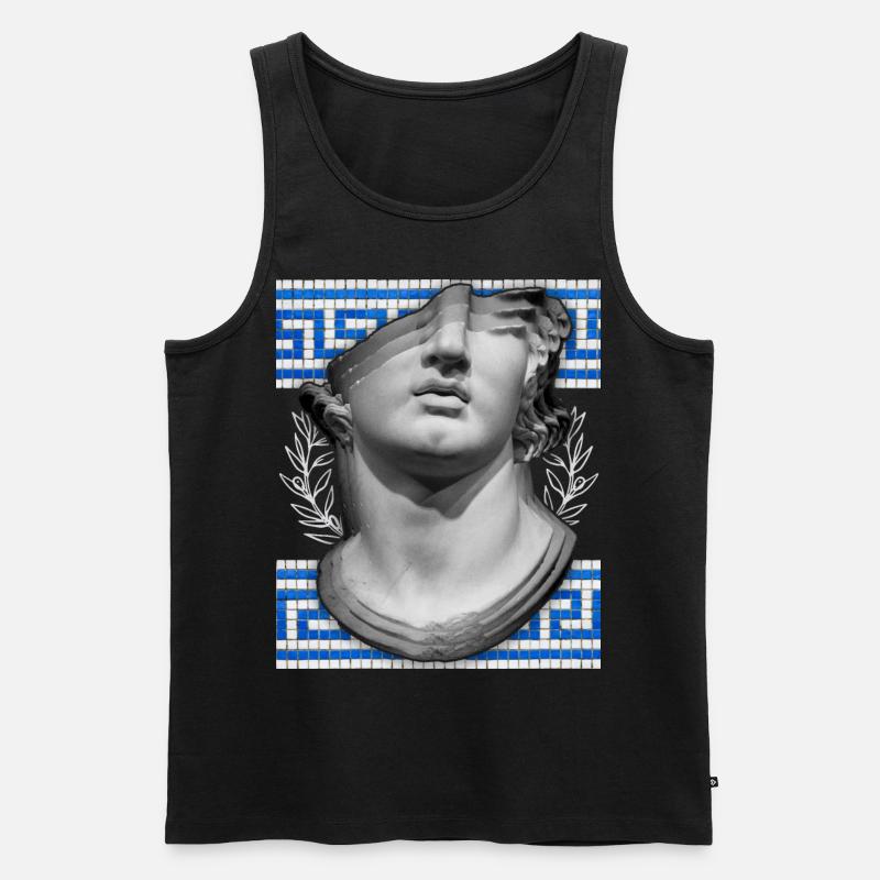 Griechenland, antike Skulptur, Mäandermuster - Männer Premium Bio Tank Top - Schwarz