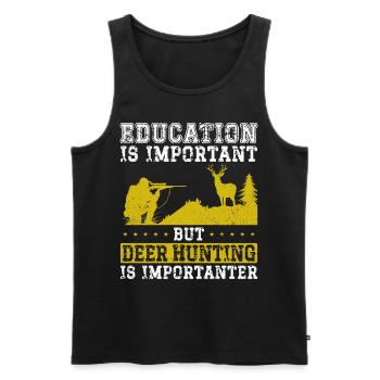 Buck Deer Hunting Hunter Vintage - Men's Premium Organic Tank Top - black - Front - Michal (187cm)