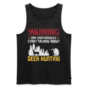 Avertissement de chasseur de cerfs de Cerf - Débardeur bio Premium Homme - noir - Devant - AI Model Male 178 light (178cm)