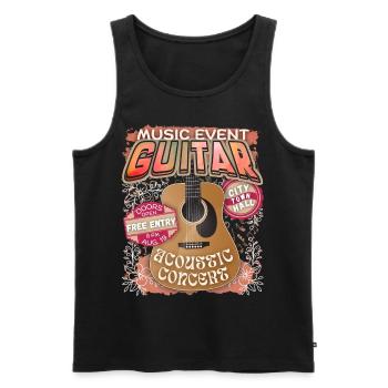 Akustische Gitarre, Gitarrenspieler Konzert Plakat - Männer Premium Bio Tank Top - Schwarz - Vorne - AI Model Male 178 light (178cm)