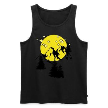 Clair de lune Pleine Lune Nature Montagnes Amoureux de la nature - Débardeur bio Premium Homme - noir - Devant - Michal (187cm)