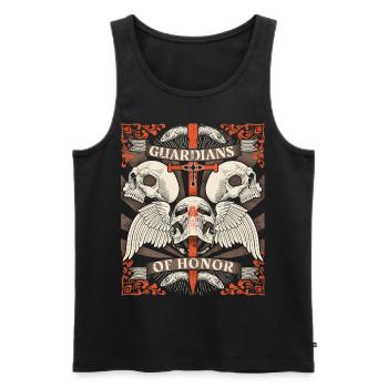 Vintage-Skull Totenkopf Biker-Design mit Schlangen - Männer Premium Bio Tank Top - Schwarz - Vorne - AI Model Male 178 light (178cm)